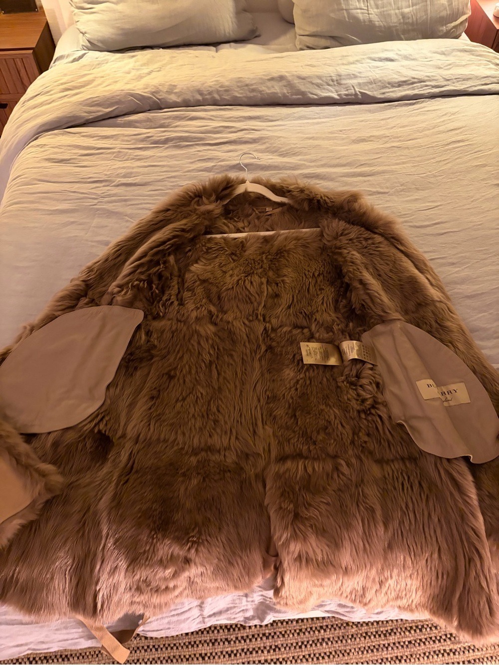 Burberry London Camel Lamb Shearling Long Coat US 2 Made in Italy - Picture 8 of 16